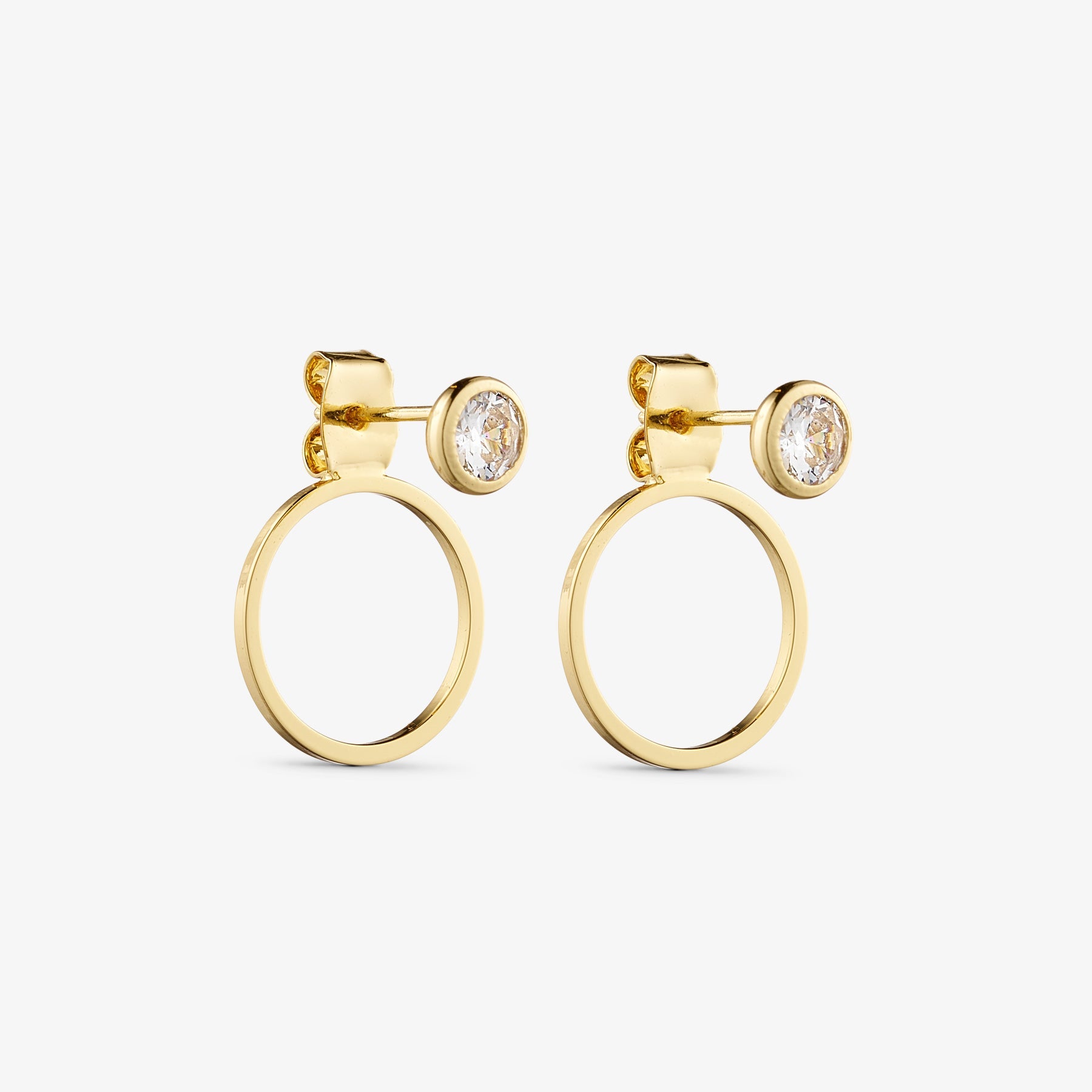 Agnes Earrings - Zirconia - 18 carat gold plated