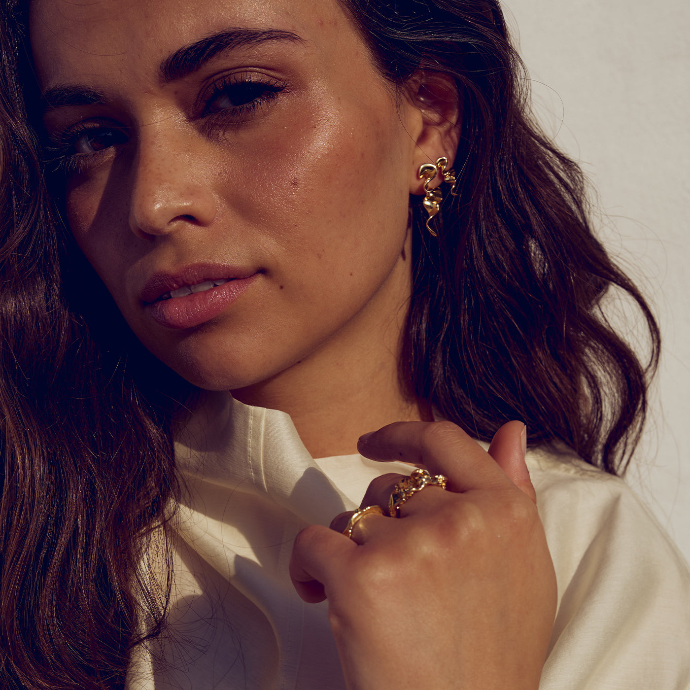 Caroline Earrings Large - 18 carat gold plated