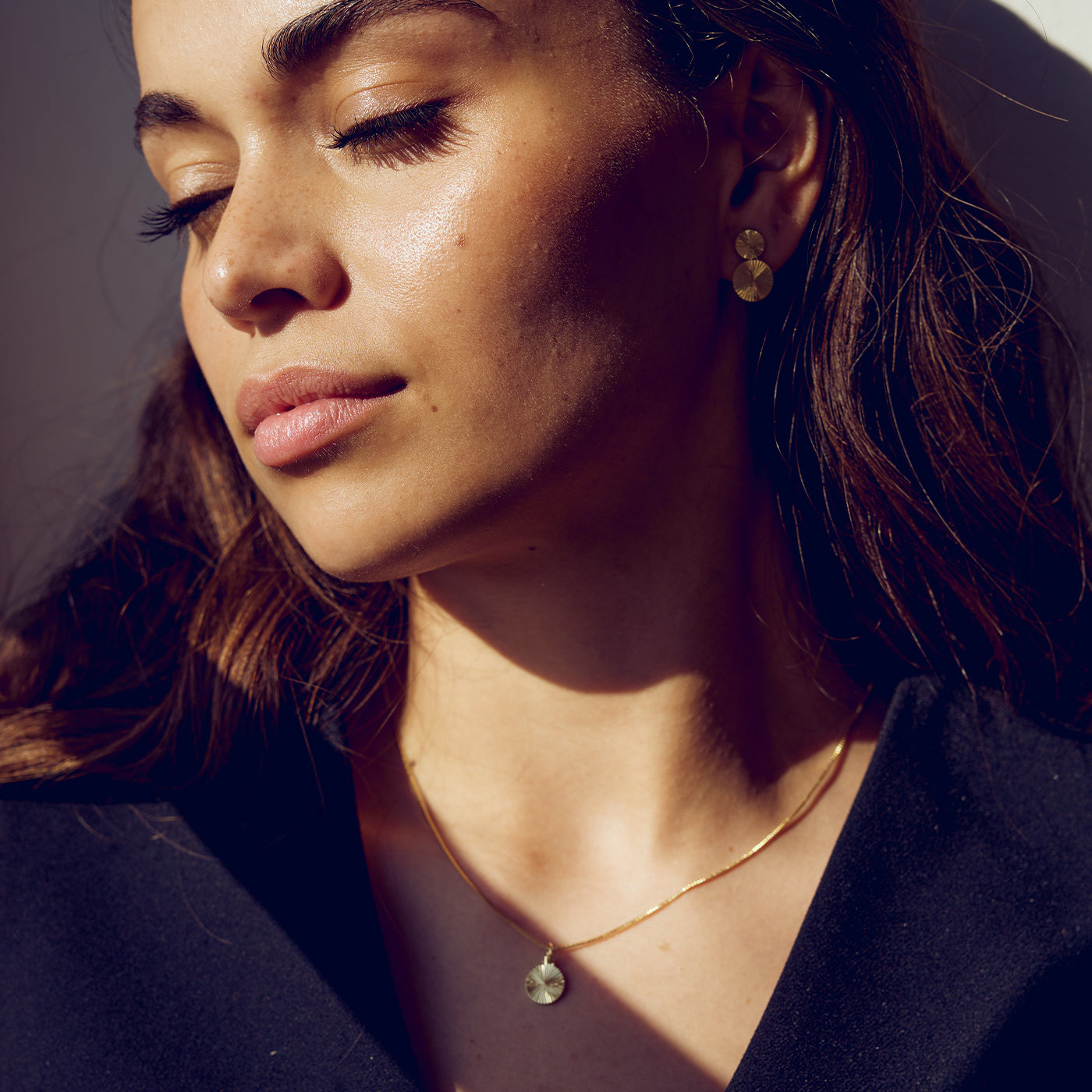Jewelry set - Scarlett Necklace / Scarlett Earring - 18 carat gold plated