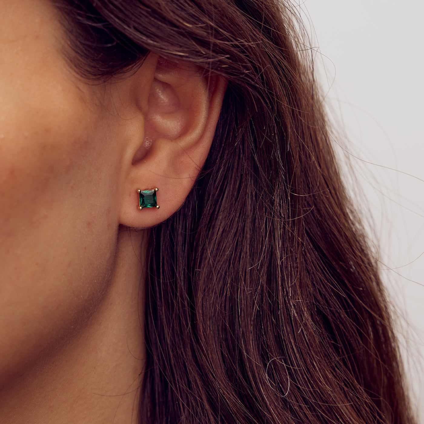 Zia Stud Earrings - Zirconia - 18 carat gold plated