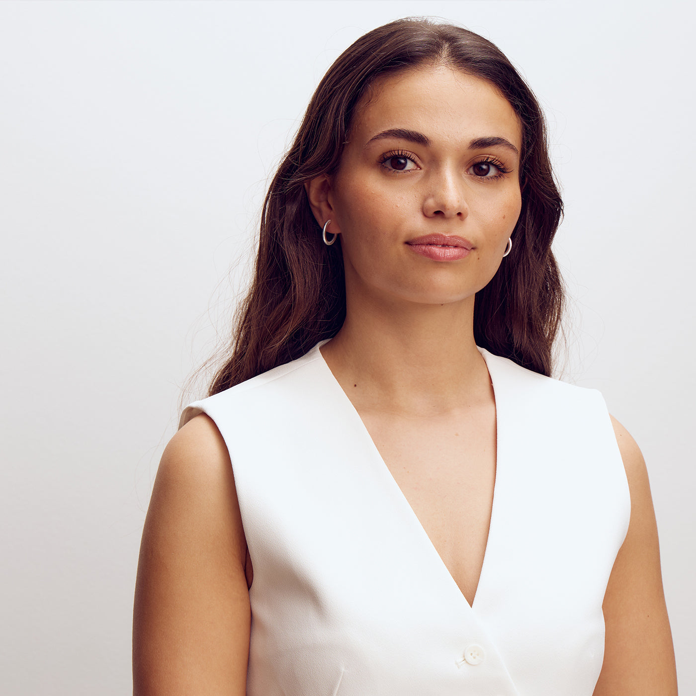 Cecilie Hoop Earrings - Silver Plated