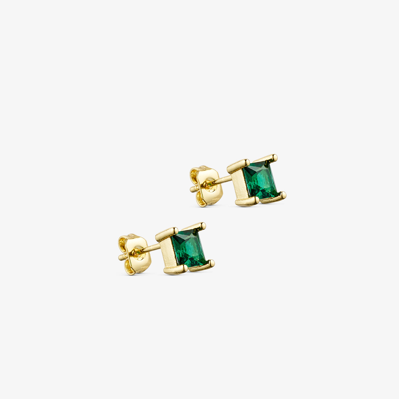 Zia Stud Earrings - Zirconia - 18 carat gold plated