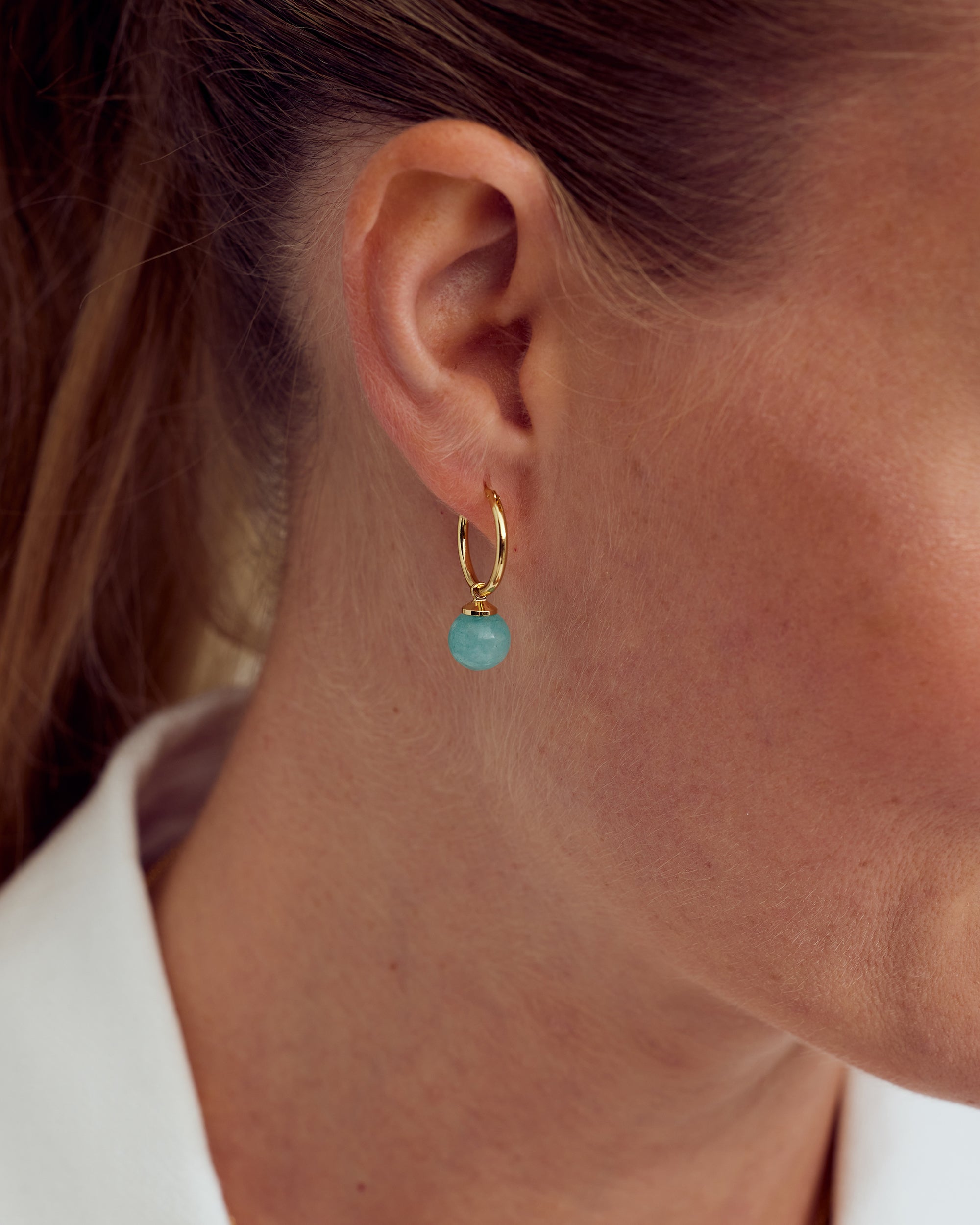 Aura Hoop Earrings - Azure Blue - 18 carat gold plated