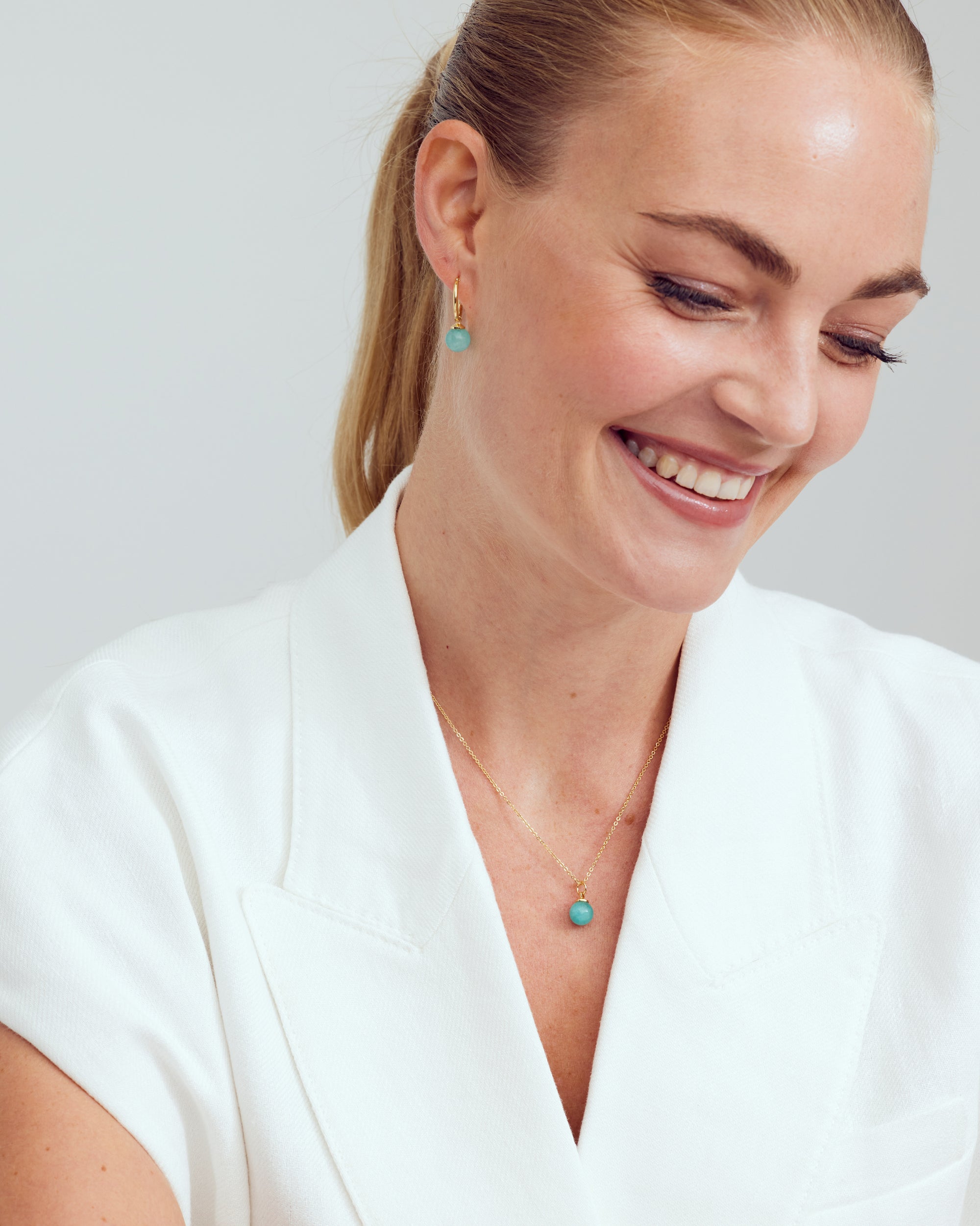 Aura Necklace - Azure Blue - 18 carat gold plated