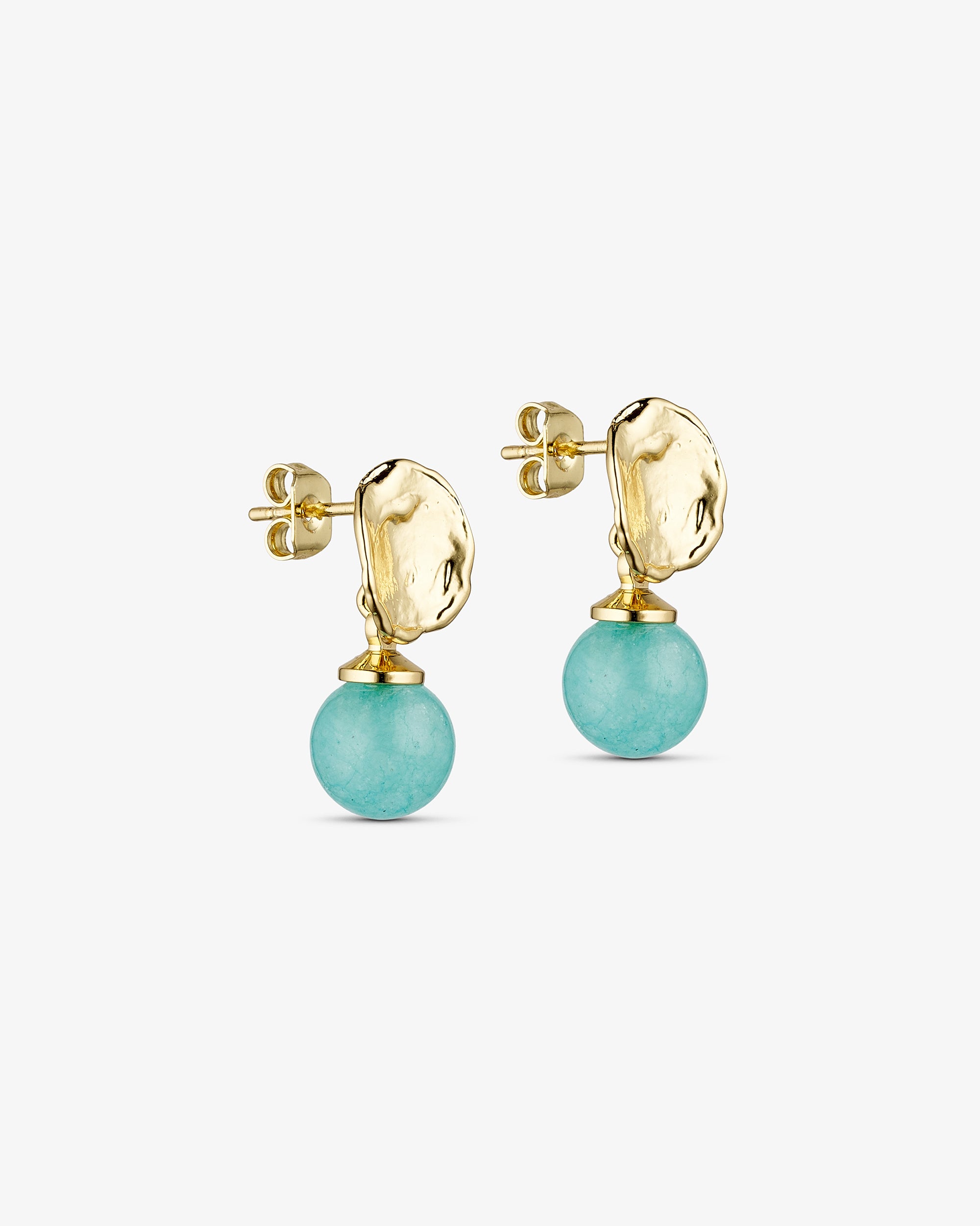 Aura Earrings - Azure Blue - 18 carat gold plated
