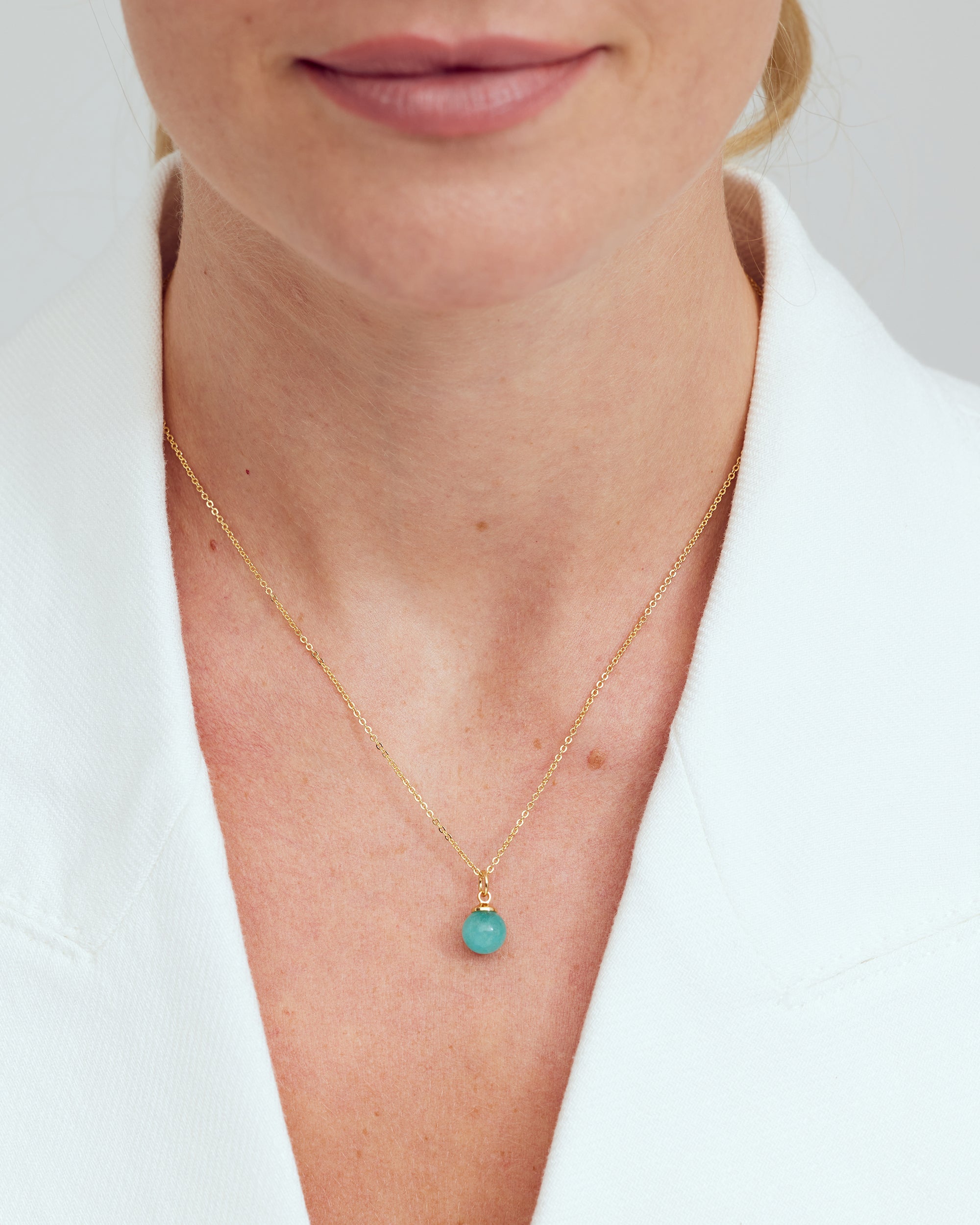 Aura Necklace - Azure Blue - 18 carat gold plated