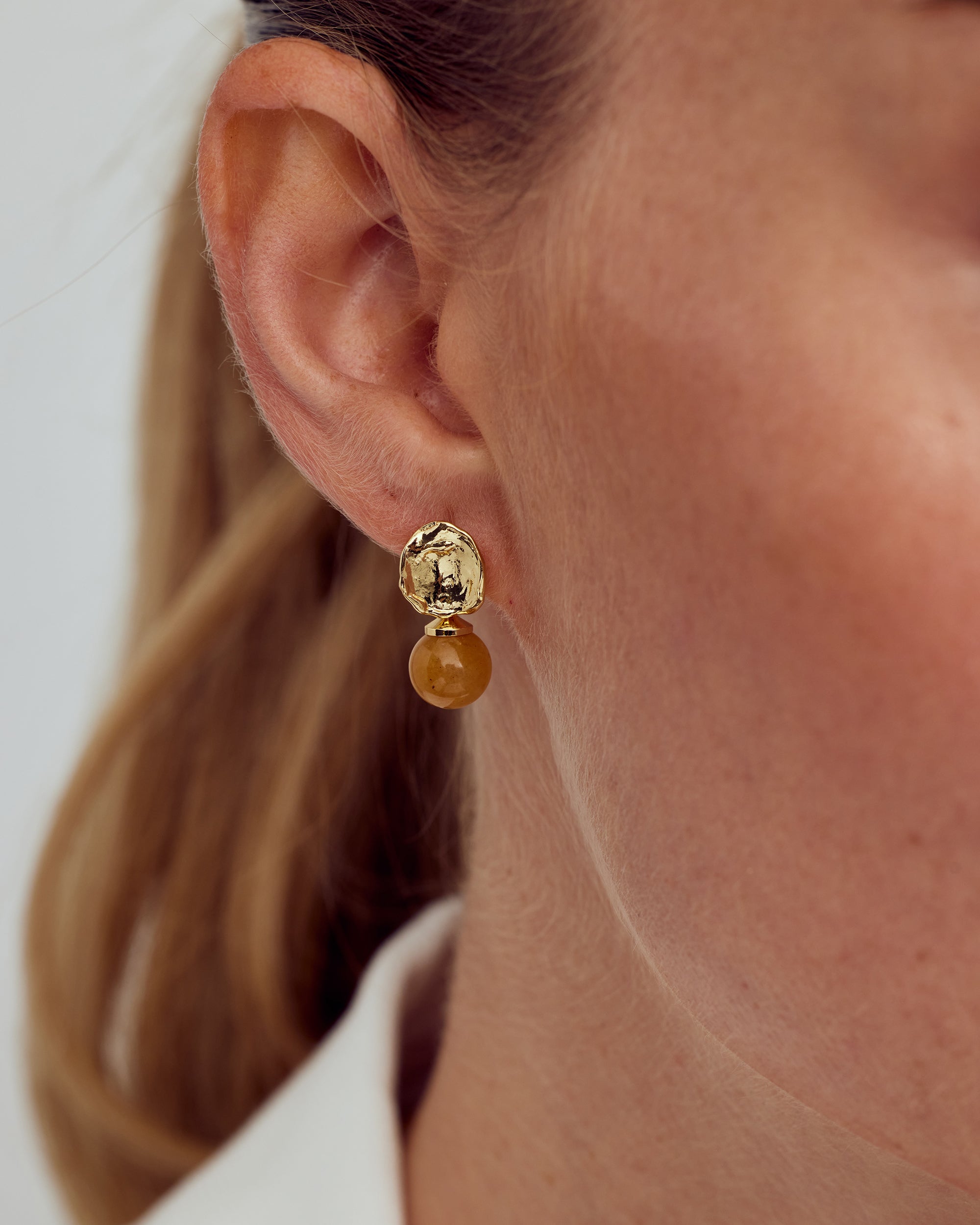 Aura Earrings - Earth Glow - 18 carat gold plated
