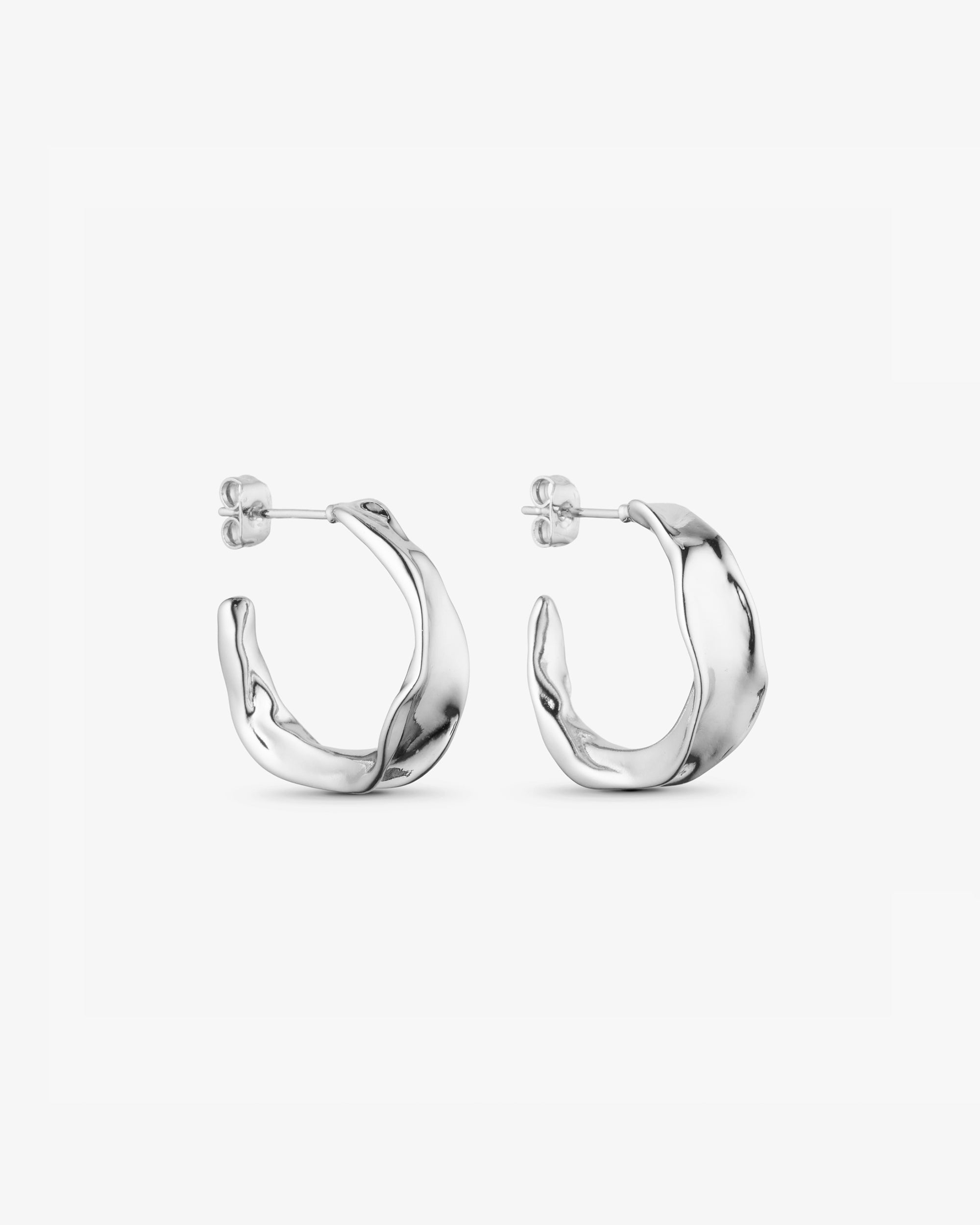 Ofelia Earrings Small Hoop - Silver Plated