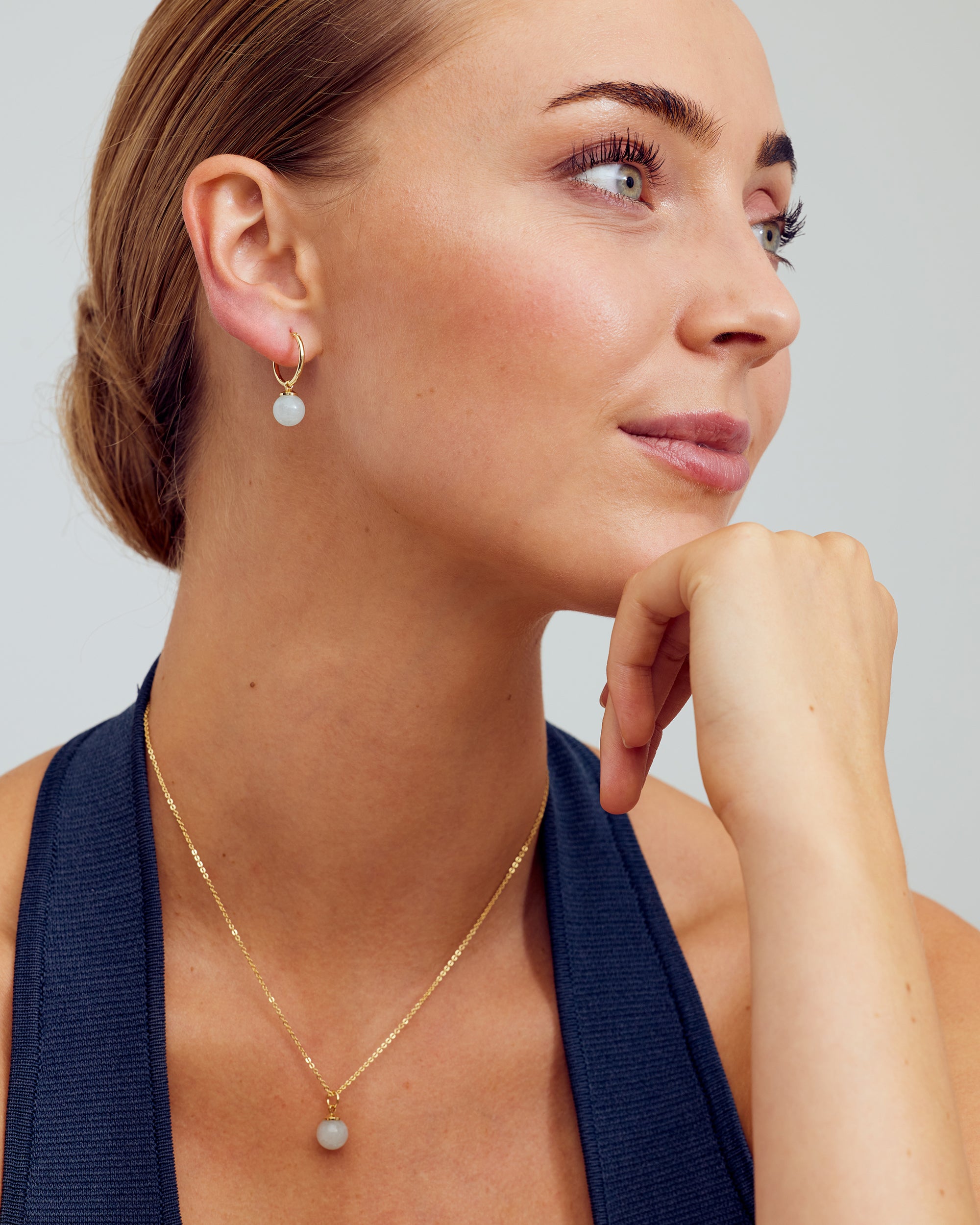 Aura Necklace - Sky Breeze - 18 carat gold plated