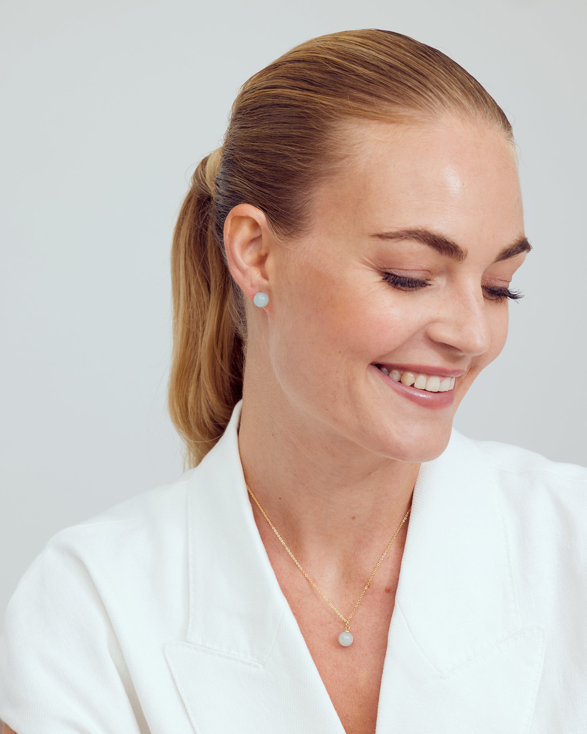 Aura Stud Earrings - Sky Breeze - 18 carat gold plated