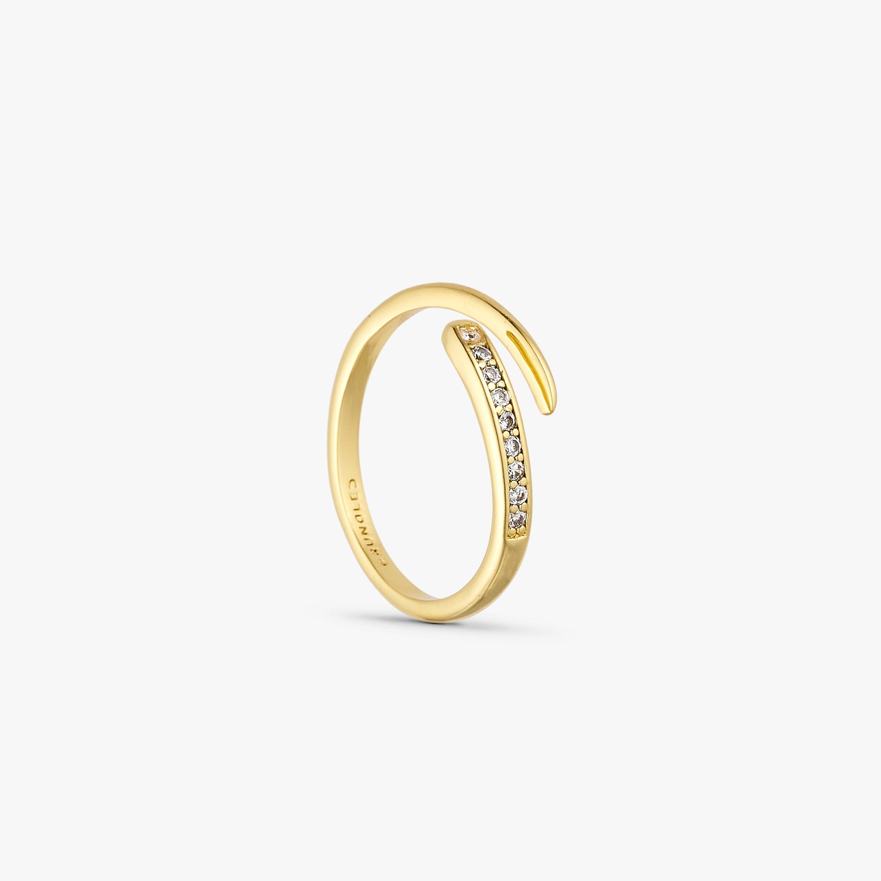 Elin Ring - Zirconia - 18 carat gold plated