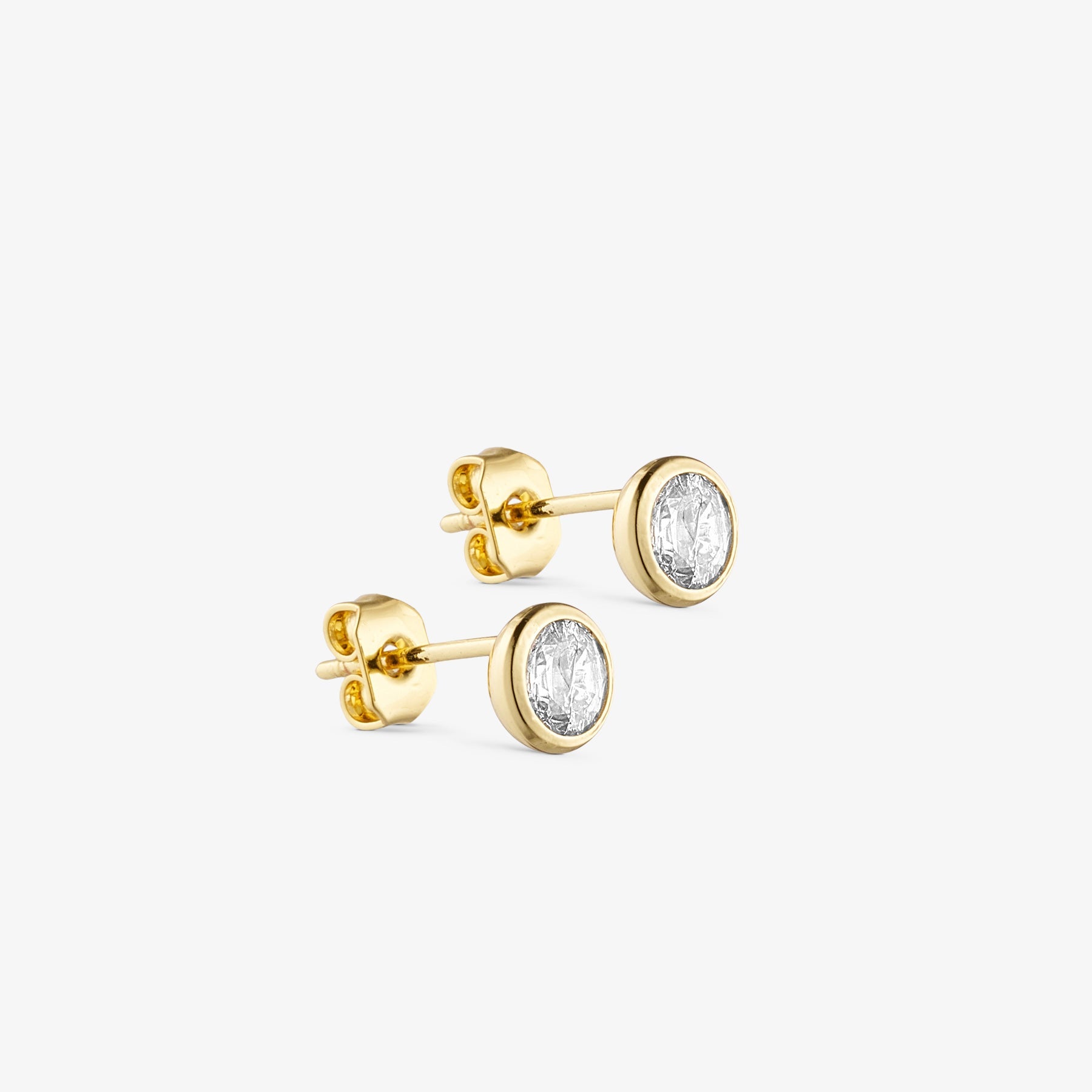 Agnes Stud Earrings - Zirconia - 18 carat gold plated