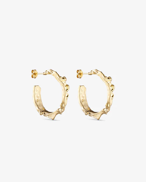 Noelle Earrings Medium Hoop - 18 carat gold plated
