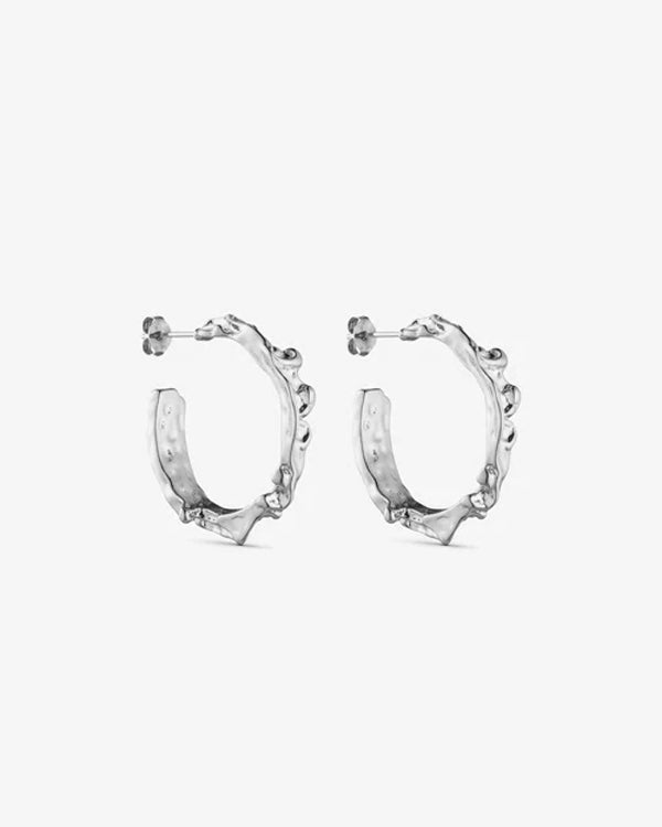 Noelle Earrings Medium Hoop - Silver plated