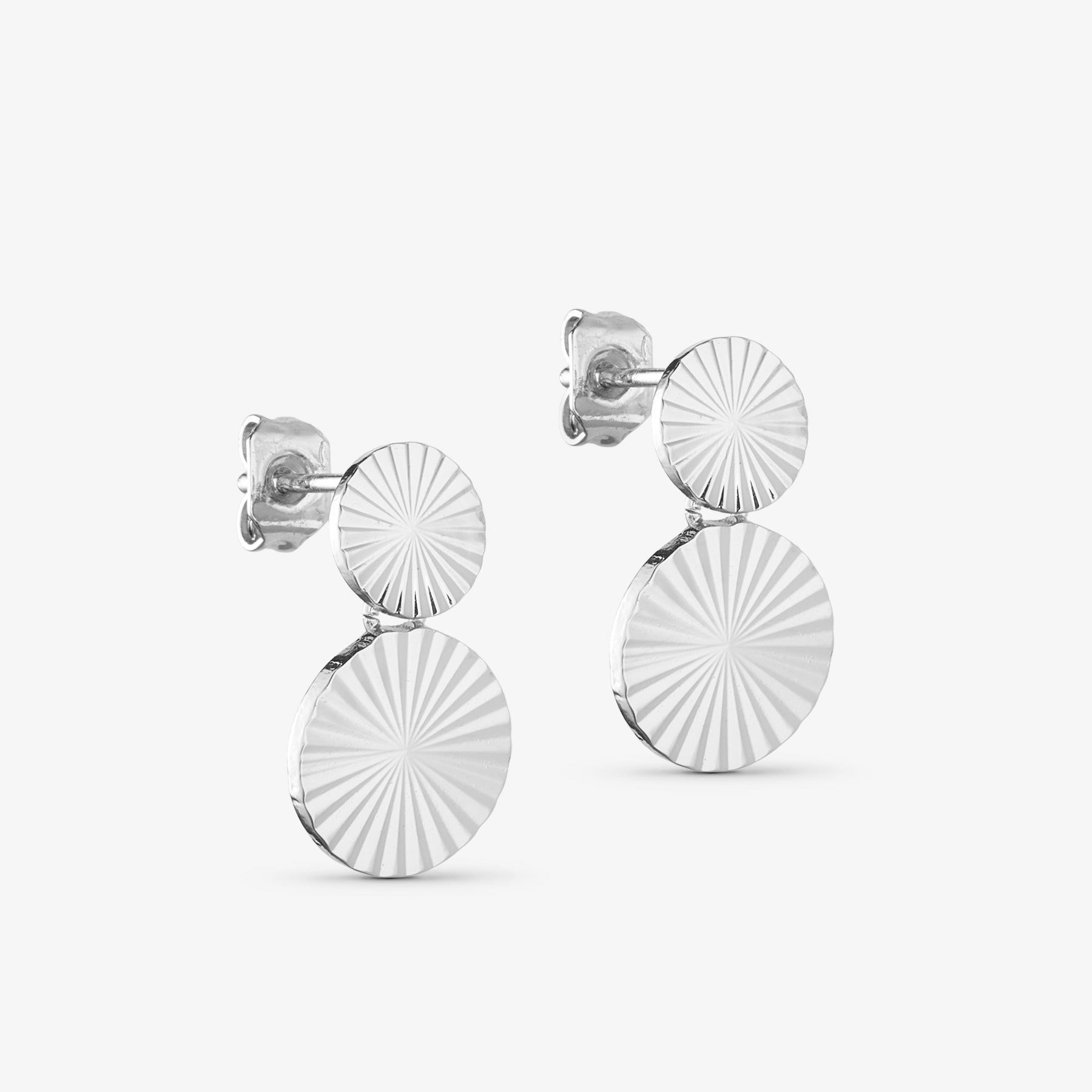 Scarlett Double Earrings - Silver Plated