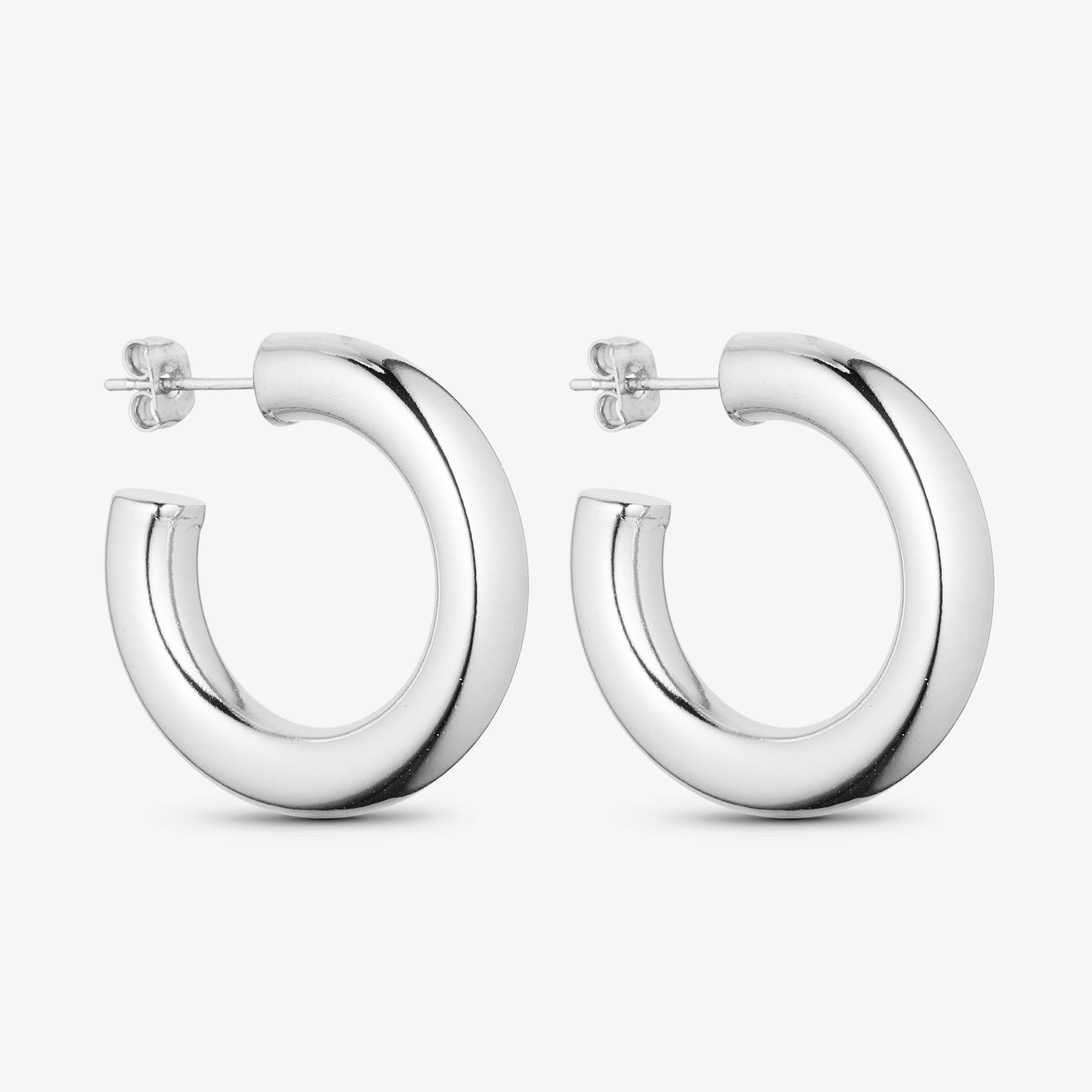 Zoe Hoop Earrings LARGE - Silver Plated