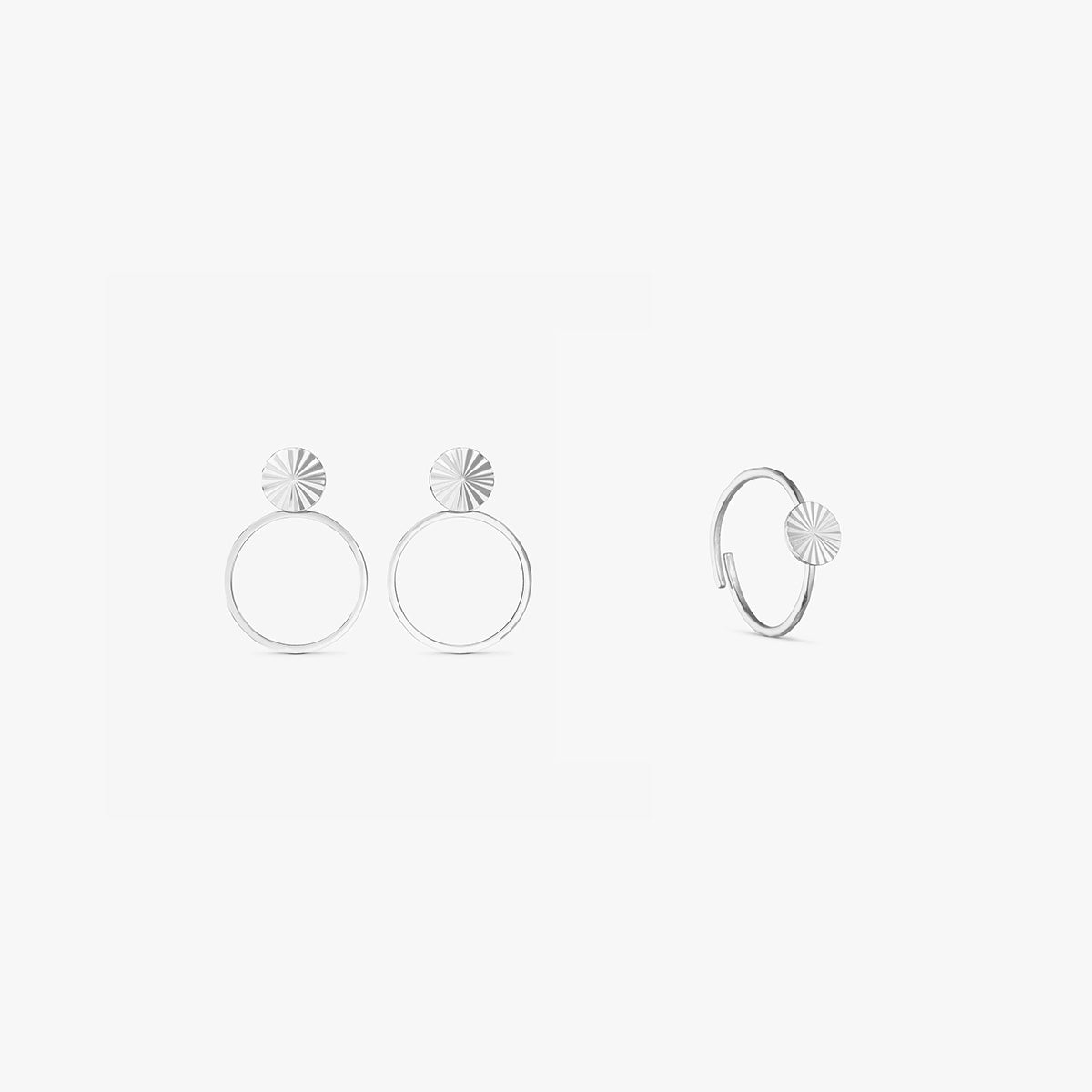 Jewelry set - Scarlett Earrings / Scarlett Ring - Silver plated