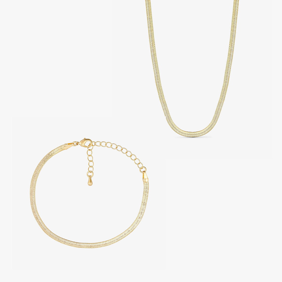 Jewelery set - Laura Necklace / Laura Bracelet - 18 carat gold plated