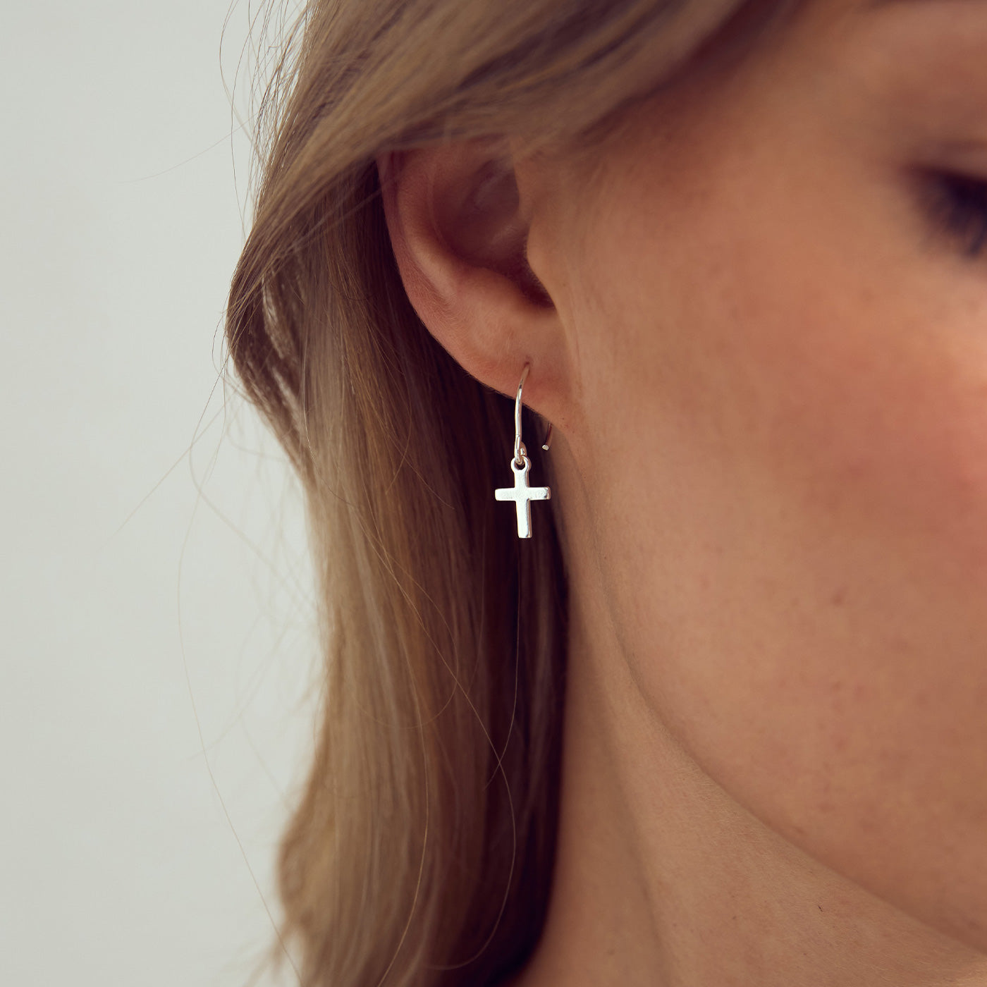 Gia Cross Earrings - Silver Plated