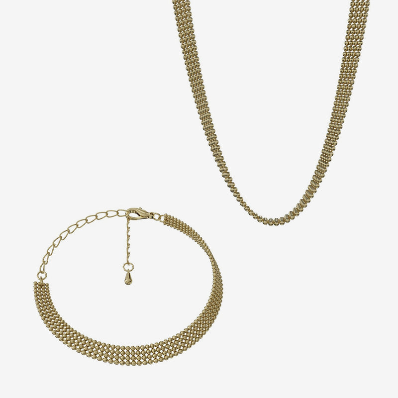 Jewelry Set - Eden Necklace / Eden Bracelet - 18 carat gold plated